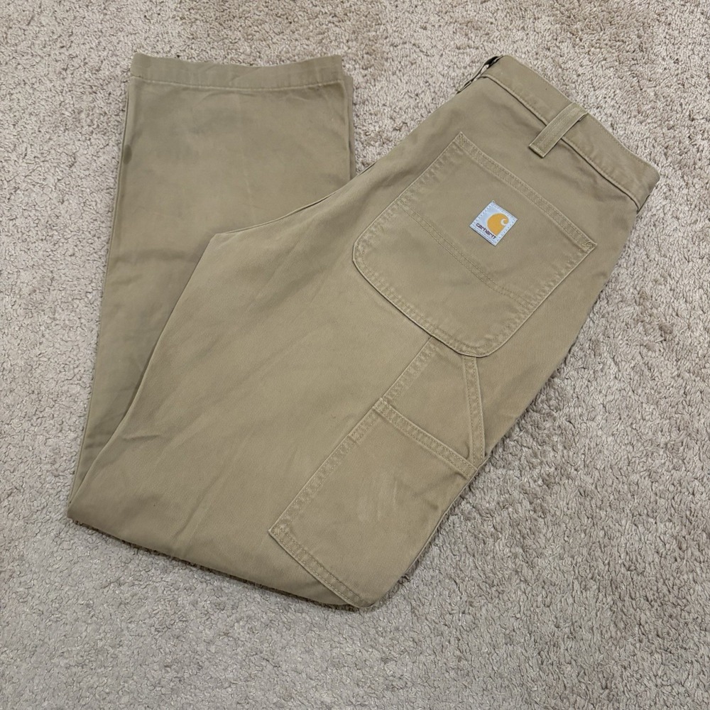 Carhartt Carpenter Pants Men's 34x30 Tan Workwear B324 DKH - Picture 5 of 6